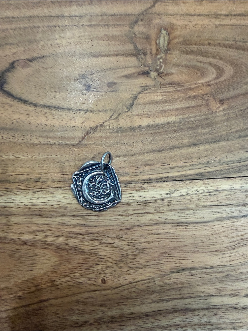 Waxing poetic charms-Mixed Metal Initial & Coin Charms - Gold and Silver - Picture 3 of 7
